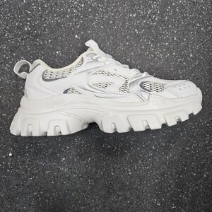 DREAM PAIRS Women’s Dee Chunky Platform Sneakers – White/Silver Y2K Retro